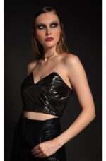 LUMINOUS CORSET TOP- Silver