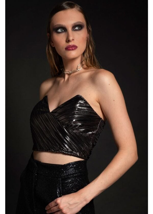 LUMINOUS CORSET TOP- Silver