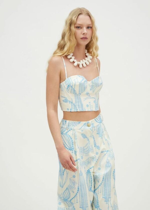 Charis Top (White Blue)