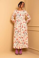 Isabella Dress Cream Circus Φούτερ Φόρεμα με Τσέπες Petit Boutik