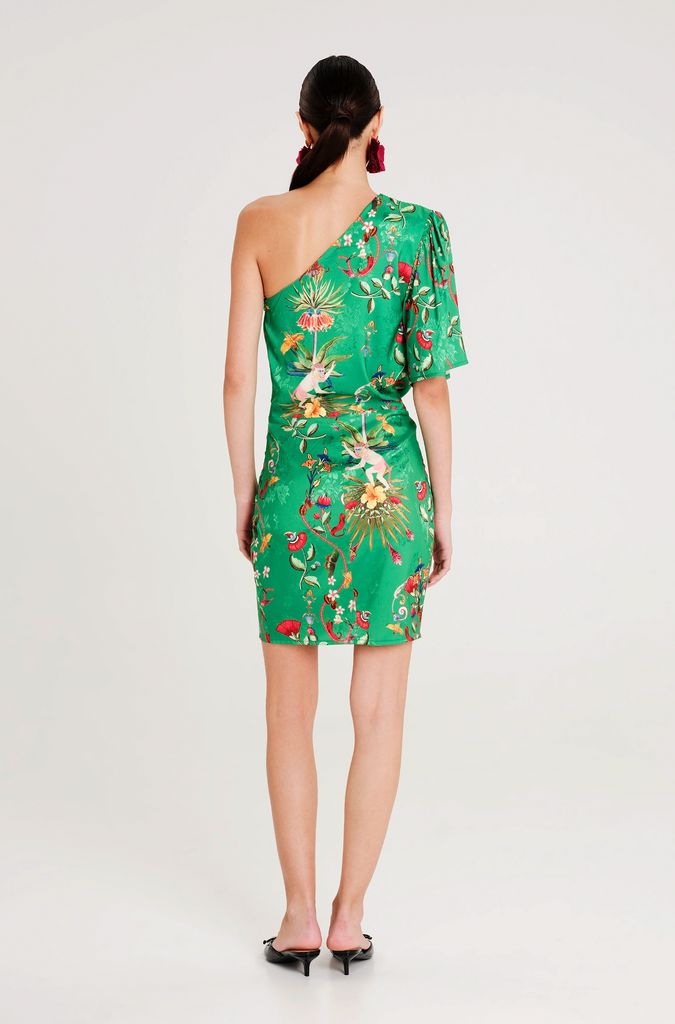 EXOTIC ONE SHOULDER MINI DRESS - Jacquard - Image 2