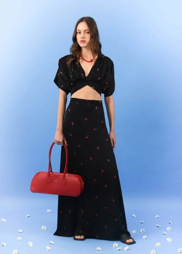 RIVIERA SET TOP AND LONG SKIRT BLACK