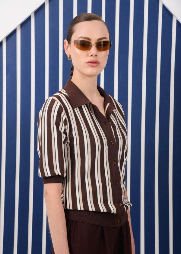 IBIZA POLO TOP BROWN